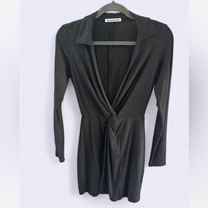 Reformation Black Dress with Plunge Neckline